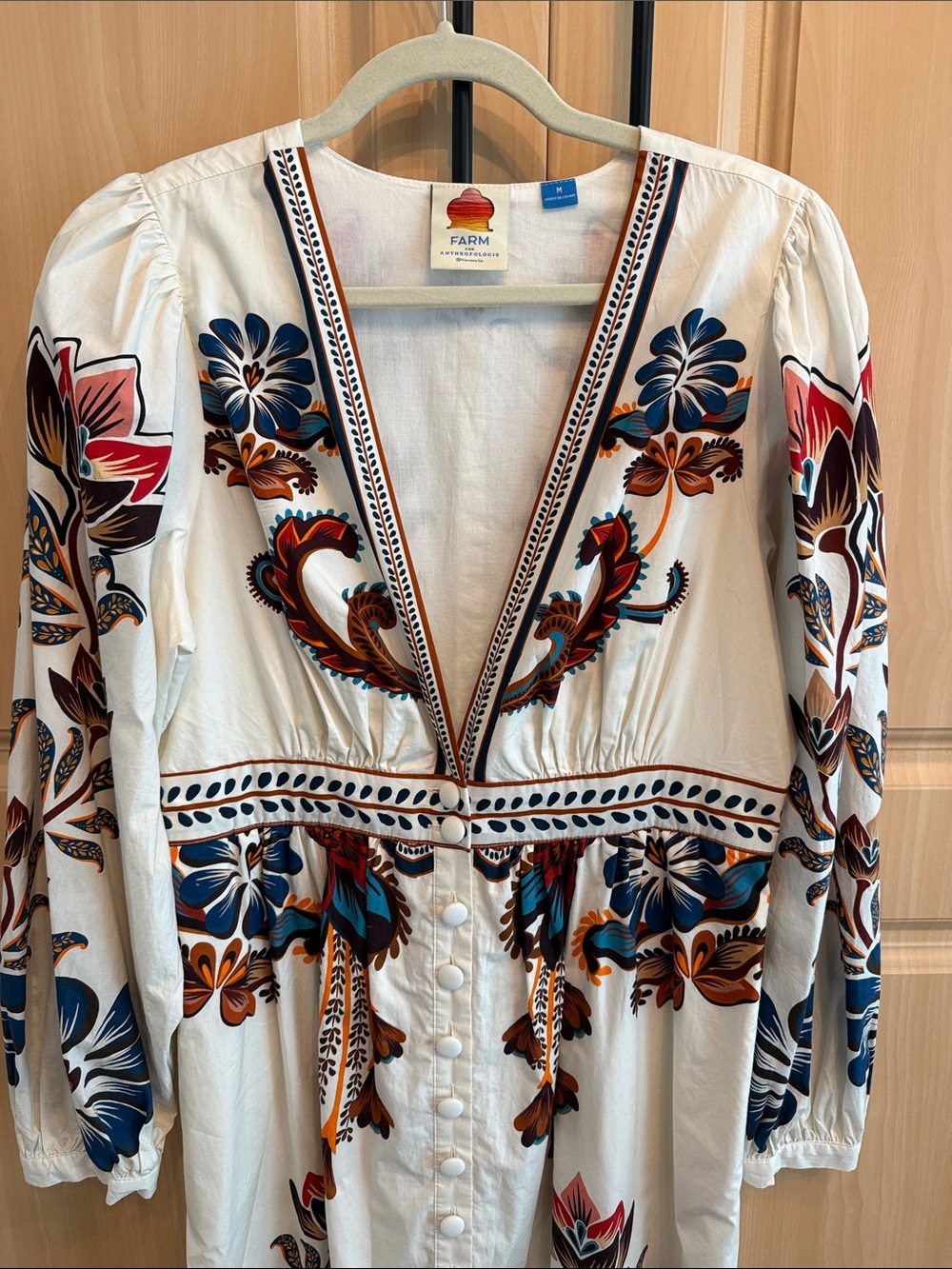 FARM Rio x Anthropologie V-Neck Maxi Dress Size Medium - Picture 4 of 7